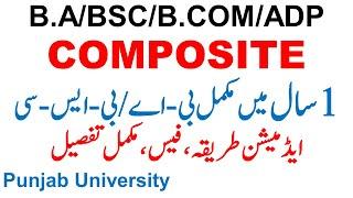 Ba/Bsc/Adp Composite Rules, Fees, Admissions Complete Detail Punjab University Ba Bsc Adp Bcom Pu