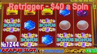 RETRIGGER and RETRIGGER! Davinci Diamonds Slot $40 A Spin, Jackpot Handpay, YAAMAVA Casino 赤富士スロット