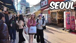 Hongdae Street Walking tour. Seoul City Korea 4k City Tour