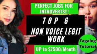 Top 6 NON VOICE LEGIT WORK | Perfect Jobs for Introverts!! | Work From Home