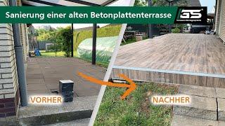 Sanierung einer alten Betonplattenterrasse: Keramikplatten mit Aluminium System verlegen