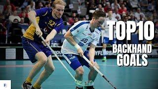 TOP 10 FLOORBALL backhand GOALS of all time!!