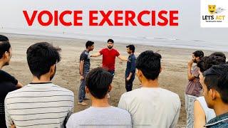 Voice Exercise with Students of @VinayShakya_LetsAct  | Acting Class at Beach by Vinay Shakya