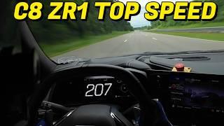 C8 ZR1 TOP SPEED RUN 207mph Corvette Test Driver POV