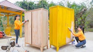 Wooden Wardrobe Created By a Girl's Skillful Hands - Build Your Own Farm | My Bushcraft