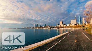 Chicago Virtual Tour - 10K run on lakefront and riverwalk shortly after sunrise.