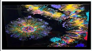 Acrylic Pour Fluid Art Video using DecoArt Extreme Sheen and Black Inspired by COZ Creations Art