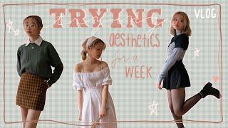 i tried different aesthetics for a week !︱outfits + vlog