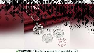 925 Sterling Silver Charm Round Tree of Life Earrings Necklace Set For Women Fashion Wedding Christm