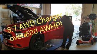 5.7 AWD Charger RT Dyno Over 600 HP! #awdmopar