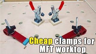 Toggle clamp and T-Track clamp upgrade for MFT style workbench. Cheap clamping solution for MFT top.