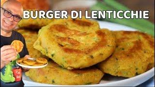 BURGER di LENTICCHIE SENZA FRIGGERE SENZA FORNO burger di lenticchie rapanello