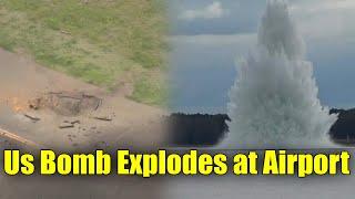 Shocking WWII Bomb Explosion Rocks Japanese Airport – Massive Crater Revealed!