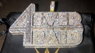 Hiphopbling 4 Ever Paid Baguette 3 Tone Vvs Cz Iced Out Pendant