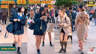 4k hdr japan travel 2024 | Walk in Asakusa（浅草）Tokyo japan |  Relaxing Natural City ambience