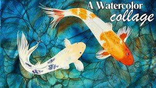 Breathtaking Watercolor Koi Fish Collage Tutorial