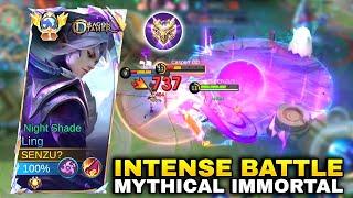 LING VS TOP GLOBAL ALUCARD - MYTHICAL IMMORTAL GAMEPLAY ( INTENSE BATTLE ) Ling Mobile Legends