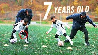 7 years old Student La Croqueta and Body Feint Football Training