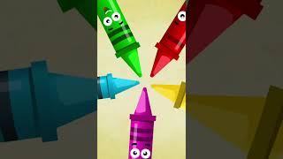 Five Little Crayons | Color song | learn Colors #shorts #singalong #nurseryrhymes #babysongs