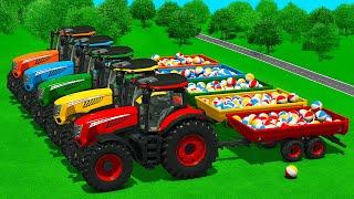 LOAD AND TRANSPORT BEACH BALLS in HUDSON'S PLAYGROUND WITH MASSEY FERGUSON TRACTORS - FS25