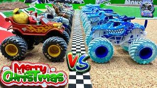 Toy Diecast Monster Truck Racing Tournament | Christmas Edition | MonsterJam SANTA & REINDEER  ICE