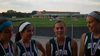 Dublin Coffman's Girls 4x400 interviews with the Columbus Running Co.