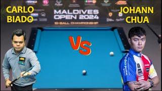 Highlights Carlo Biado vs Johann Chua Maldives Open 2024 10 Ball Championship