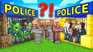 JJ's Family RICH vs Mikey's Family POOR POLICE STATION Survive Battle in Minecraft - Maizen