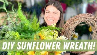 How to make a SUMMER SUNFLOWER WREATH!  #wreathmaking