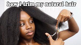 HOW I TRIM MY NATURAL HAIR AT HOME !!! (type 4) ‍️️