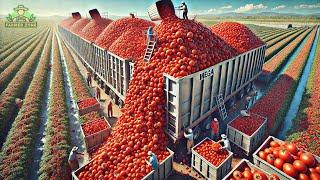 Tomatoes Mega Factory: Processing Millions of Tomatoes for puree