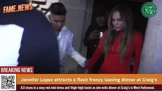 Jennifer Lopez attracts a flash frenzy leaving dinner at Craig's