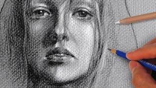 How to Draw a Portrait on Grey Toned Paper