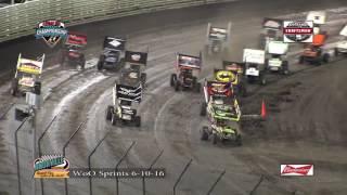 Knoxville Raceway 410 WoO Highlights June, 10, 2016