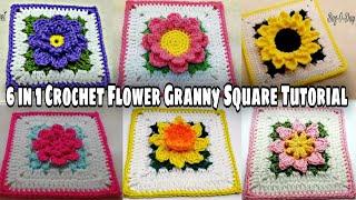 Crochet Flower Granny Square | Crochet Granny Square Tutorial | Bag O Day Crochet