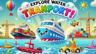 Water Transport Names For Kids! Boats, Ships, Canoe | Water transport videos for kids & Toddlers