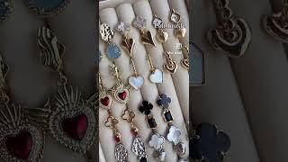 Большой выбор сережек с разными подвесками #fashion #jewelry #покупки