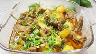 ALO MUTTON CURRY -  EASY GOSHT RECIPE - WITHOUT PRESSURE COOKER -  #foodfusion #trending  #mutton