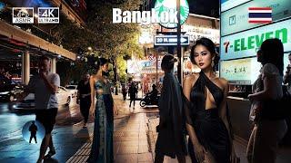 Nightlife on Sukhumvit Road, Bangkok | 4K Street View | Bustling Night Scenes ｜Aug 2024｜Thailand