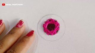 hand embroidery mirror work tutorial ! circle mirror work ! cotton thread ! hetal Panchani Art's !