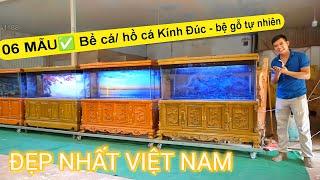 06 Mẫu Bể Cá/Hồ Cá cảnh ĐẸP NHẤT VIỆT NAM - Bệ gỗ tự nhiên dày dặn - kính bể cá đúc