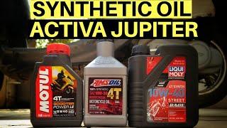 BEST SYNTHETIC ENGINE OIL FOR SCOOTER! ACTIVA JUPITER MOTUL LIQUI MOLY AMSOIL CITY HIGHWAY REVIEW