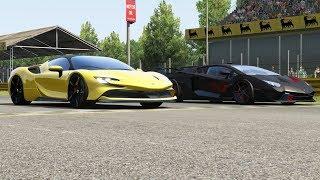 Ferrari SF90 Stradale vs Lamborghini SC18 Alston at Monza Full Course