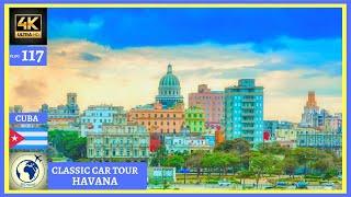 HAVANA CUBA Streets with Classic Car and Coco Taxi Tour Wtravel 4K