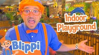 Blippi Visits an Indoor Playground (Jungle Animals) | Blippi Full Episodes | Educational Videos