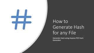 How to generate hash online for any file?