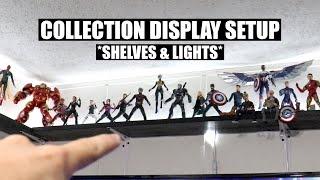 Action Figure Collection Display Setup (Shelves & Lights)