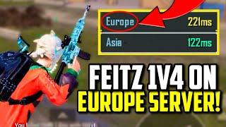 ASIA PLAYER TRIES EUROPE SERVER AND CLUTCHES THIS 1V4! | PUBG Mobile