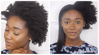 HOW TO STRAIGHTEN KINKY 4C NATURAL HAIR| ABBIE APPIAH