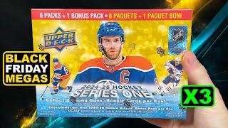 Opening (3) 2024-25 Upper Deck Series 1 Hockey WALMART Black Friday Retail Mega Boxes 2024